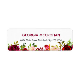 Rustic Chic Bourgondierse Marsala Retouradreslabel Etiket