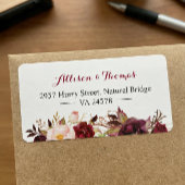 Rustic Chic Burgundy Marsala Rood Bloem Bruiloft Etiket