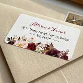 Rustic Chic Burgundy Marsala Rood Bloem Bruiloft Etiket
