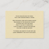 Rustic Chic burlap en lace country bruiloft Informatiekaartje (Achterkant)