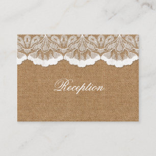 Rustic Chic burlap en lace country bruiloft Informatiekaartje