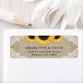 Rustic Chic  Burlap en Lace Sunflower Etiket (Insitu)