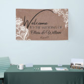Rustic Chic Calligraphy Wedding Welcome Spandoek (Beurs)