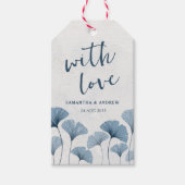 Rustic Chic Dusty Blue Wedding Favor Cadeaulabel (Voorkant)