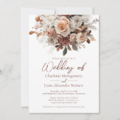 Rustic Chic Elegant Boho Blush Floral Wedding Kaart (Voorkant)