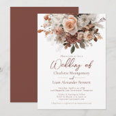 Rustic Chic Elegant Boho Blush Floral Wedding Kaart (Voorkant / Achterkant)