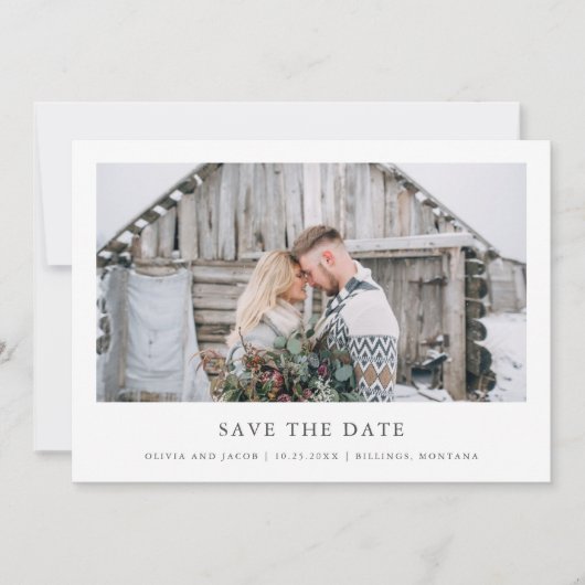 Rustic Chic | Enkele foto Save The Date (Voorkant)