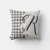 Rustic Chic Farmhouse Style coussin monogrammé (Recto)