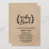 Rustic Chic Faux Kraft Calligraphy Wedding Brunch Kaart (Voorkant / Achterkant)