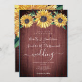 Rustic Chic Floral Barn Wood Wedding Kaart (Voorkant / Achterkant)