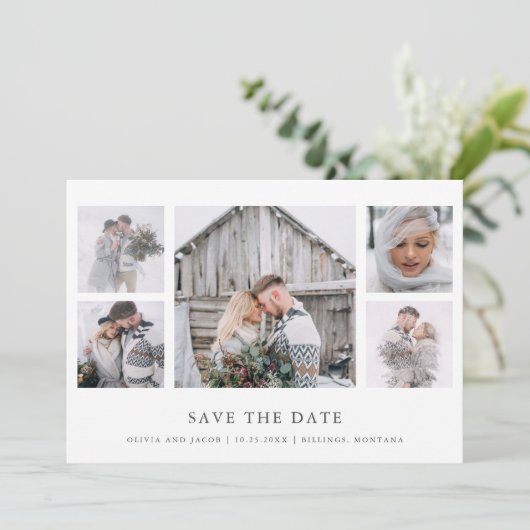 Rustic Chic | Fotoraster Save The Date (Staand voorkant)