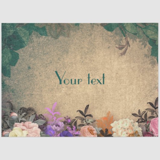 Rustic chic, frans land, floreel patroon, trendy tissuepapier (Voorkant)