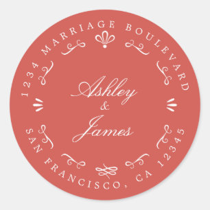 Rustic Chic Future Mrs Wedding Return Address Ronde Sticker