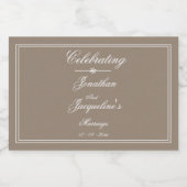 Rustic Chic Garden Wedding Names Script Cool Mini Likeurfles Etiket (Enkel label)