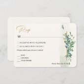 Rustic Chic Gold Greenery Eucalyptus Wedding RSVP (Voorkant / Achterkant)