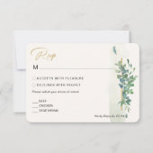 Rustic Chic Gold Greenery Eucalyptus Wedding RSVP (Voorkant)