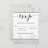 Rustic Chic Gold Wedding RSVP Menu Choix (Devant / Derrière)