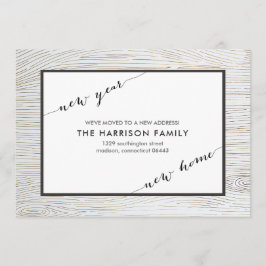 Rustic Chic Gold Wood Moving Announding Aankondiging