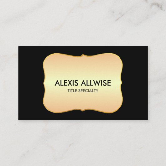 Rustic Chic Golden Gradient op zwart Visitekaartje (Voorkant)