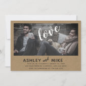Rustic Chic Kraft Photo Engagement Invitation (Devant)