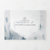 Rustic Chic Lakeside Mountains Wedding Tri-Fold Drieluik Uitnodiging (Cover)