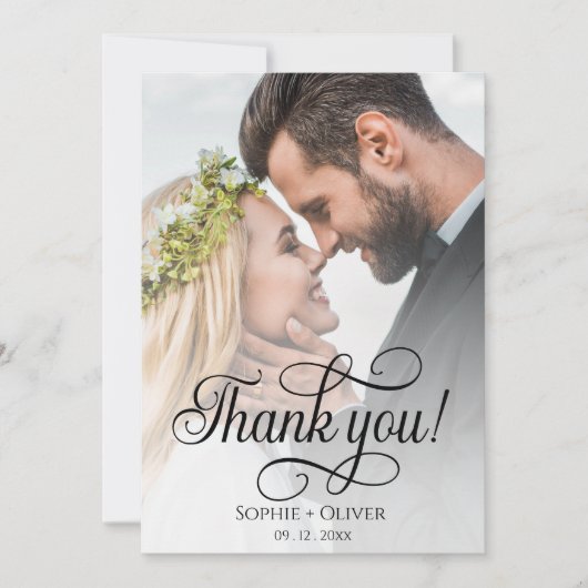Rustic Chic Mariage - Carte de remerciements de sc (Devant)