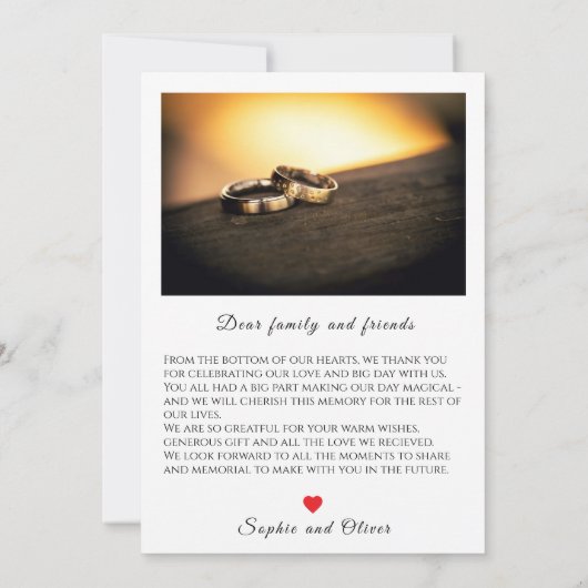 Rustic Chic Mariage - Carte de remerciements de sc (Dos)