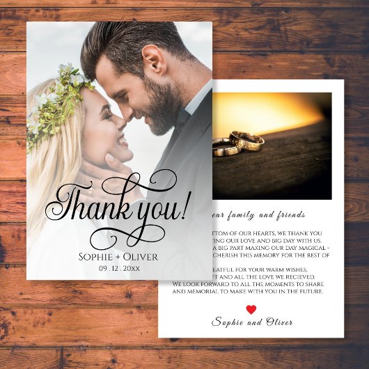 Rustic Chic Mariage - Carte de remerciements de sc