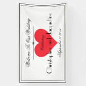 Rustic Chic Names Script Modern Weddenschap Welkom Spandoek (Verticaal)