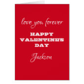Rustic Chic Nom de script Red Valentines Carte de  (Devant)