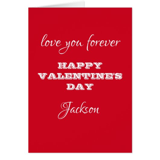 Rustic Chic Nom de script Red Valentines Carte de  (Devant)