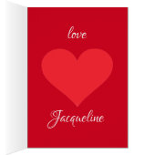 Rustic Chic Nom de script Red Valentines Carte de  (Intérieur (Droit))