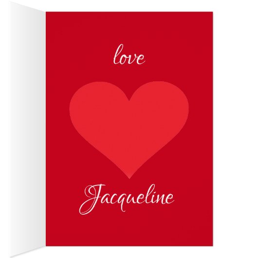 Rustic Chic Nom de script Red Valentines Carte de  (Intérieur (Droit))