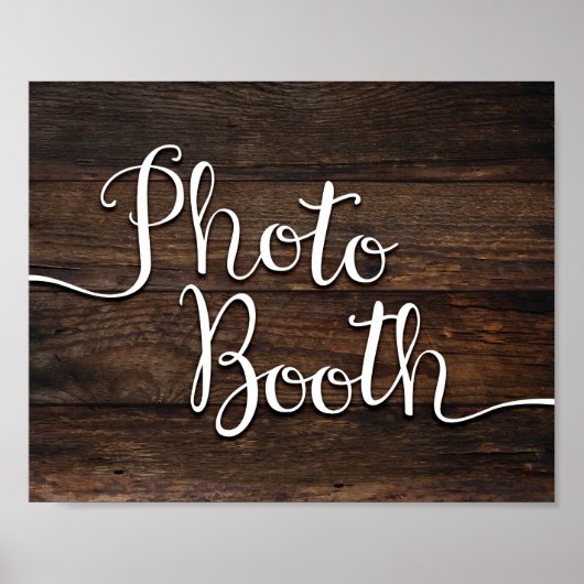 Rustic Chic PHOTO BOOTH Bord Print (Voorkant)