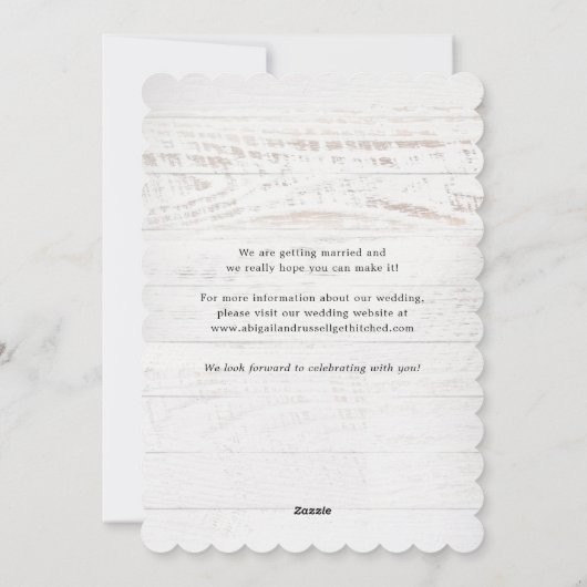 Rustic Chic Photo Wedding Enregistrer La Carte Dat (Dos)