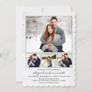 Rustic Chic Photo Wedding Invitations Feestdagenkaart