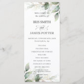 Rustic Chic Sage Greenery Gold Wedding Program Programma (Voorkant)