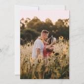 Rustic Chic Sunflower Waterverf Foto bruiloft Kaart (Achterkant)