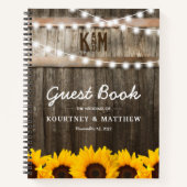 Rustic Chic Sunflower Wedding Guest Book Notitieboek (Voorkant)