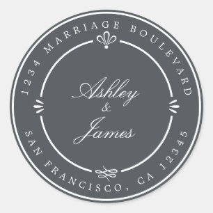Rustic Chic Toekomstige Mr & Mevrouw Retouradres O Ronde Sticker