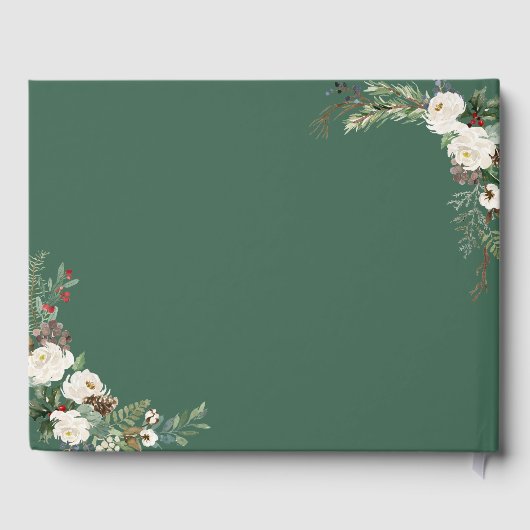 Rustic Chic Winter Floral Holly Berries Wedding Gastenboek (Achterkant)