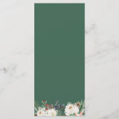 Rustic Chic Winter Floral Holly Berries Wedding Menu (Achterkant)