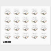 Rustic Chic Winter Floral Wedding Bedankt Ronde Sticker (Vel)