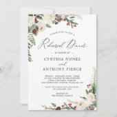 Rustic Chic Winter Floral Wedding Rehearsal Dinner Kaart (Voorkant)