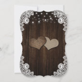 Rustic Chic Wood Burlap Wedding Save The Date (Achterkant)
