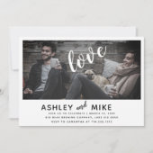Rustic Chic Wood Photo Engagement Invitation de la (Devant)