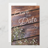 Rustic Chic Wooden Slats Save the Date (Voorkant / Achterkant)