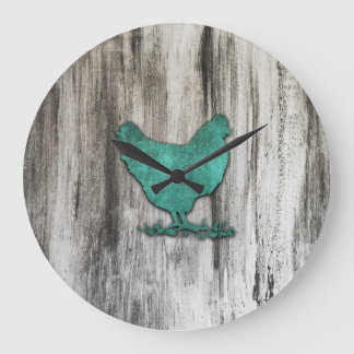 Rustic Chicken (Blauw) Grote Klok