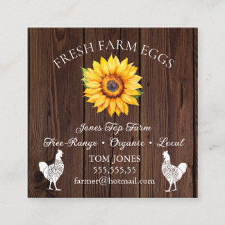 Rustic Chicken Egg Farmer Business Card | Poultry  Vierkante Visitekaartje