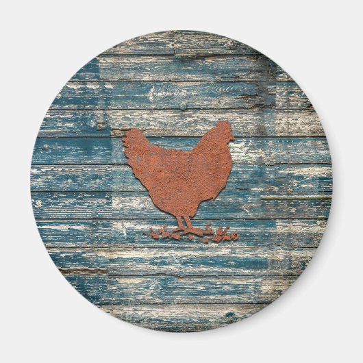 Rustic Chicken (Rusty) Magneet (Voorkant)